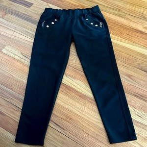 Golden black leggings with pockets